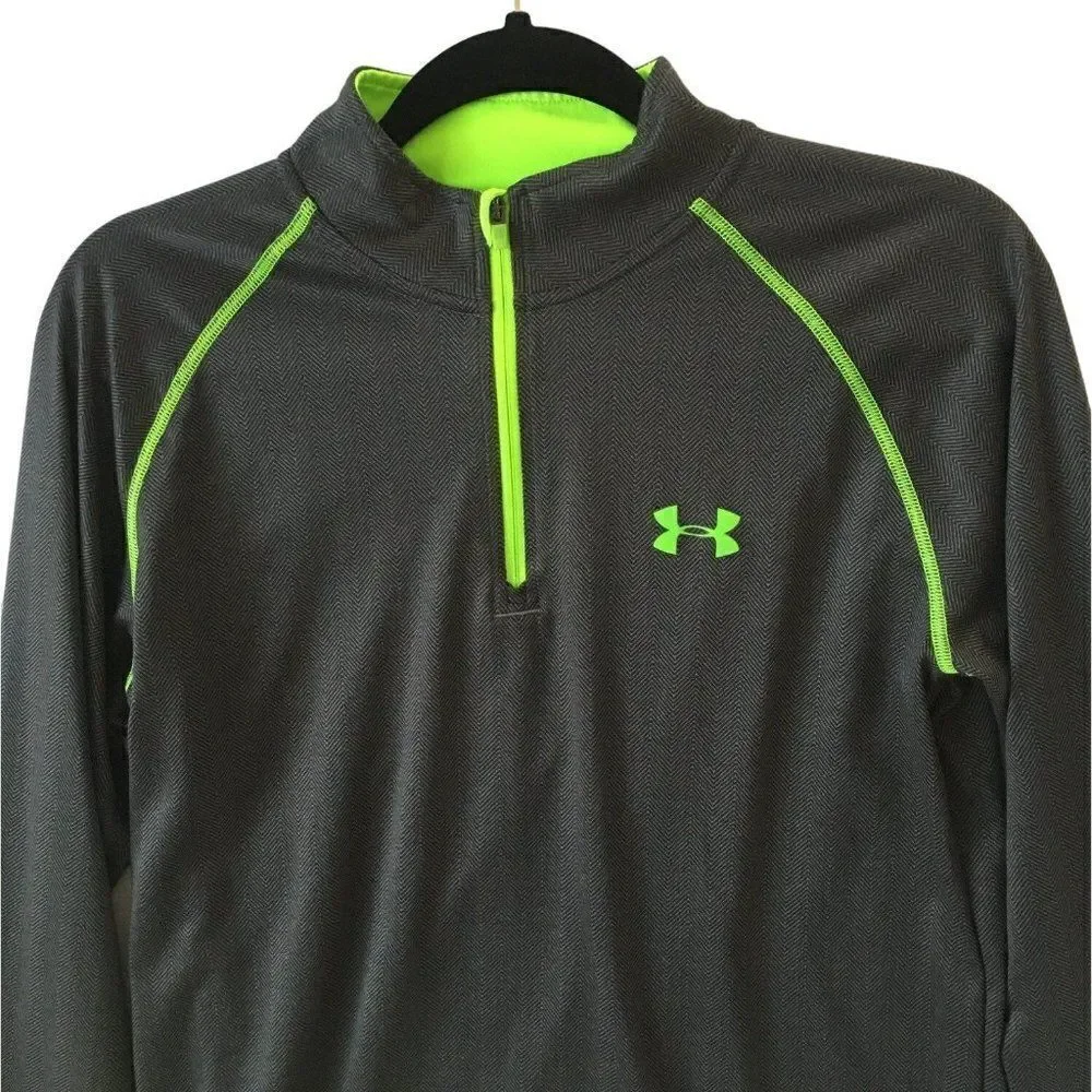 Under Armour Athletic Pullover Mens 1/4 Zip Grey Long Sleeve Size Small - Picture 2 of 5
